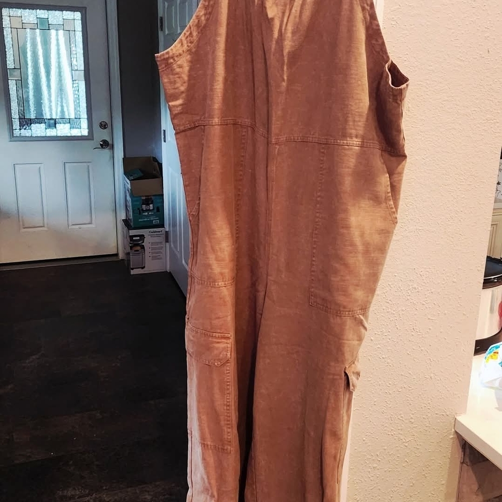 Casual Tan Sleeveless Jumpsuit